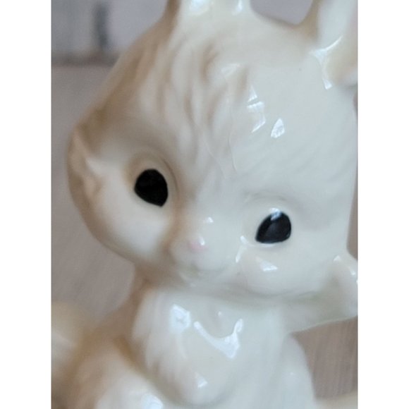 Ceramic Easter Bunny mini rabbit couple bird flower set - Picture 3 of 10